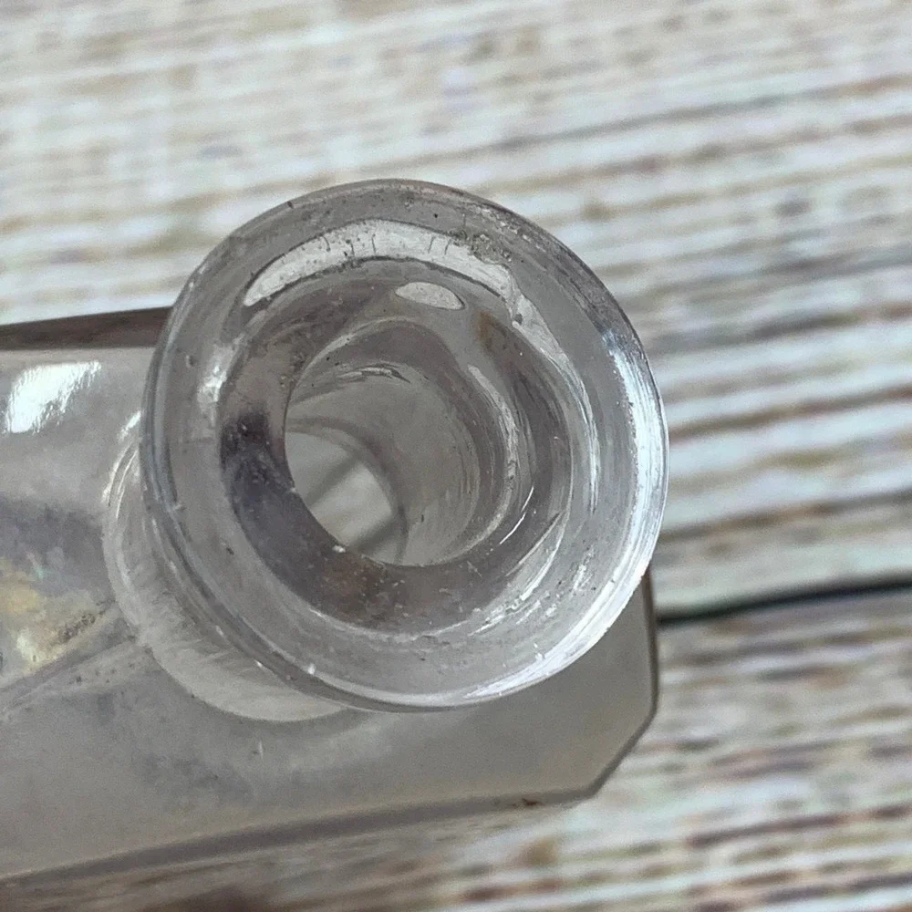 Antique Clear Glass Bottle Apothecary Medicine Lavender Tint Vintage‎ 5